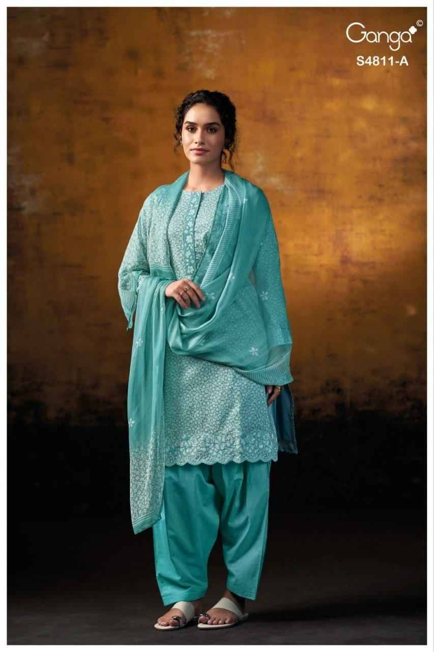 RAMYA 4811 Series By Ganga Fashion Beautiful Festive Suits Stylish Colorful Fancy Casual Wear & Ethnic Wear PREMIUM COTTON Dresses At Wholesale Price